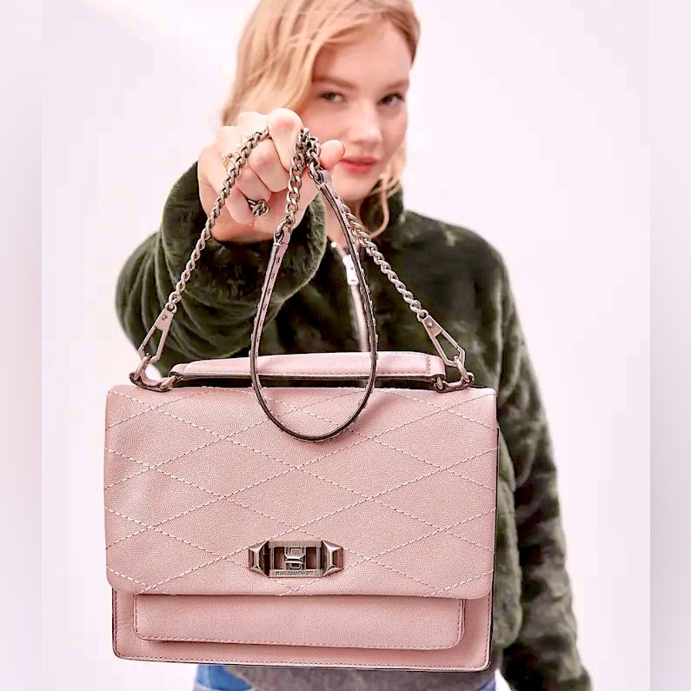 💗💗REBECCA MINKOFF Dusty Rose Mauve Vintage Pink Je Taime Quilted Crossbody bag